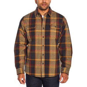 Orvis Men's Size Small Heavyweight Flannel Shirt Adams Plaid Hand Pockets